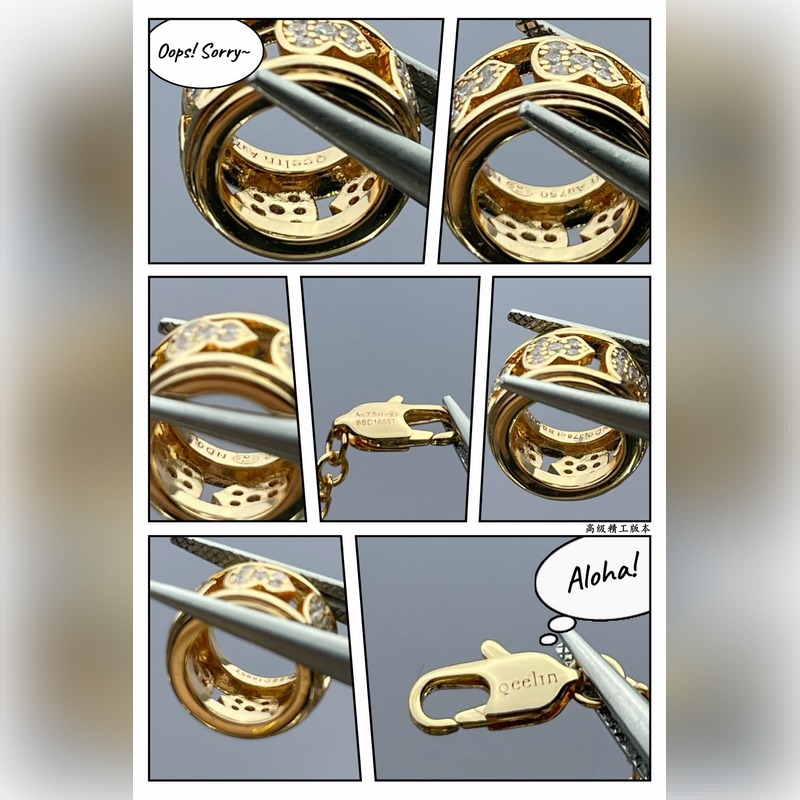 V金材質 5140210 麒麟圓圈葫蘆兩邊無鑽項鍊，福祿永恒-以圓鼓為靈感的Qe