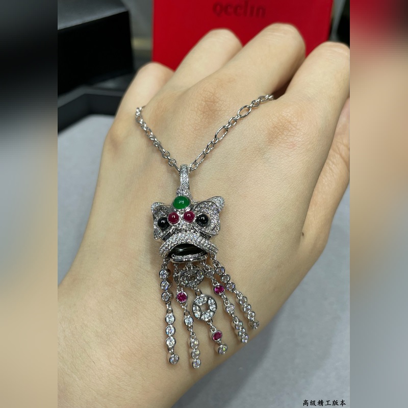 V金材質  高品質貨源 麒麟銅錢錢款流蘇獅子項鍊 寓意極好 按照18K金産品