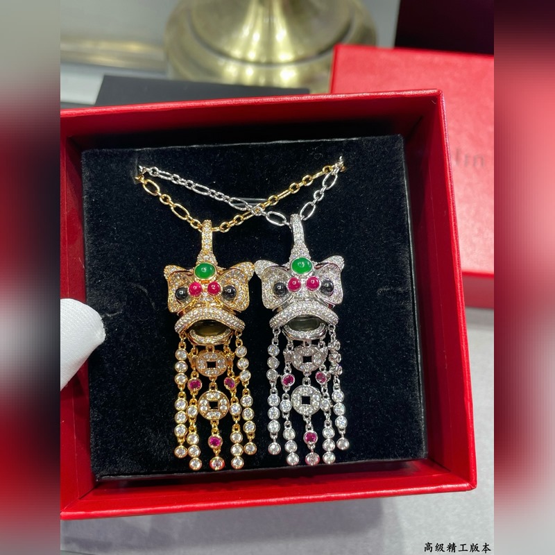 V金材質  高品質貨源 麒麟銅錢錢款流蘇獅子項鍊 寓意極好 按照18K金産品