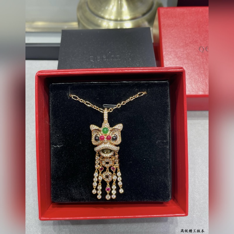 V金材質  高品質貨源 麒麟銅錢錢款流蘇獅子項鍊 寓意極好 按照18K金産品