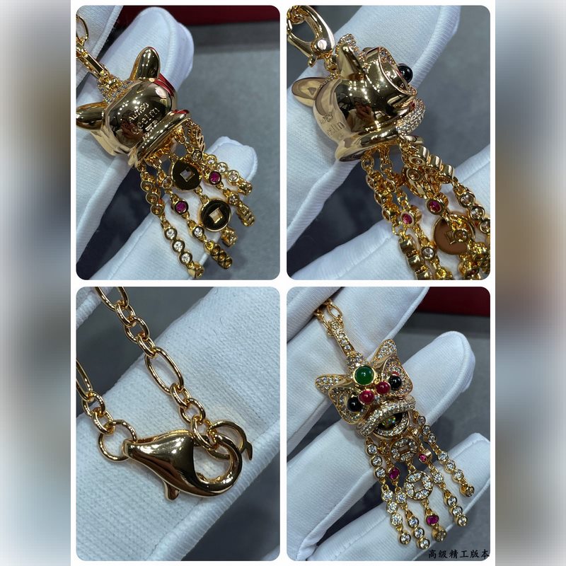 V金材質  高品質貨源 麒麟銅錢錢款流蘇獅子項鍊 寓意極好 按照18K金産品