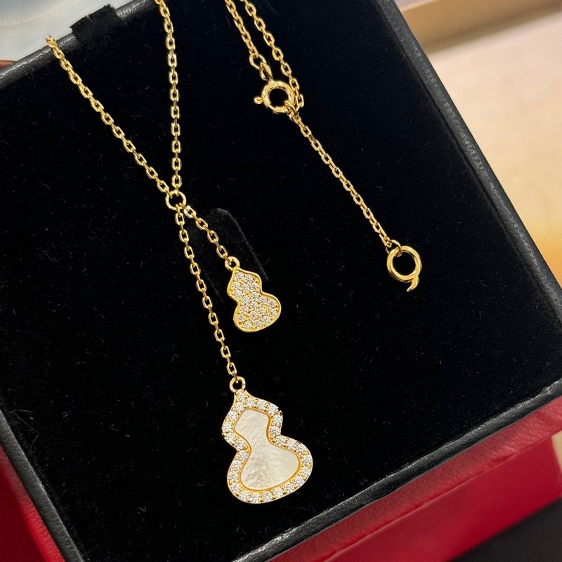 麒麟 高端珠寶 天然 白貝母 葫蘆流蘇 項鍊 女神同款 葫蘆寓意有福祿[奸笑][