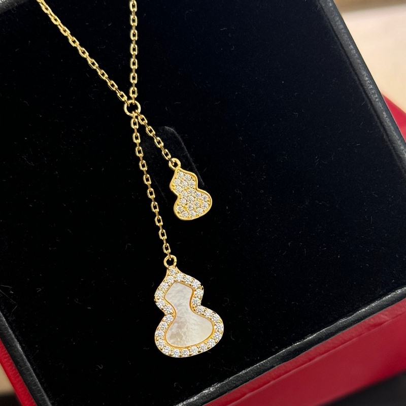 麒麟 高端珠寶 天然 白貝母 葫蘆流蘇 項鍊 女神同款 葫蘆寓意有福祿[奸笑][