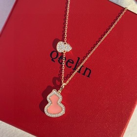qeelin麒麟 高端珠寶 蛋白粉陶瓷 大小葫蘆 項鍊 女神同款 葫蘆寓意有福祿
