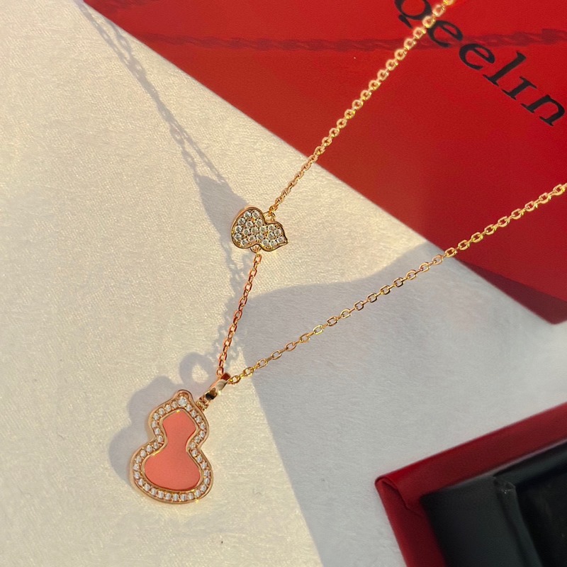 qeelin麒麟 高端珠寶 蛋白粉陶瓷 大小葫蘆 項鍊 女神同款 葫蘆寓意有福祿