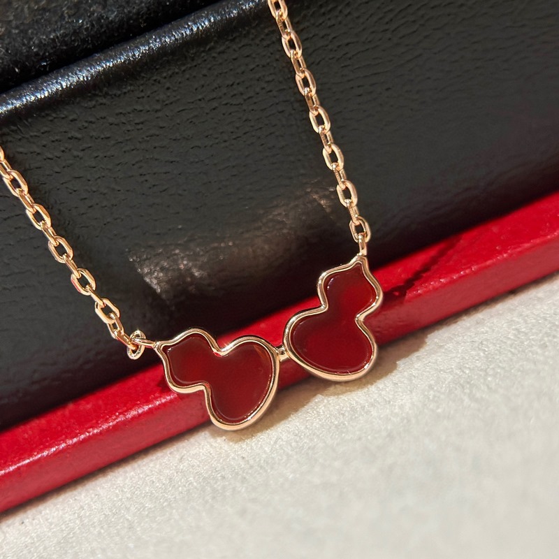 Double Wulu 麒麟 最新款 紅瑪瑙 雙葫蘆 項鍊 繾綣相依，讓美好成雙