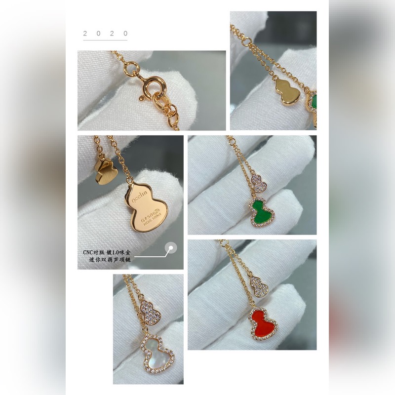 [原單對版] (配全套包裝) 麒麟迷你雙葫蘆項鍊，高顔值 上身效果很贊 很百搭哦