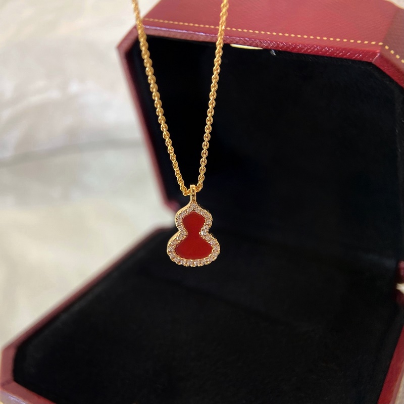 [原單對版] (配全套包裝) 麒麟mini紅瑪瑙葫蘆項鍊，經(jīng)典款，百看不厭，選一