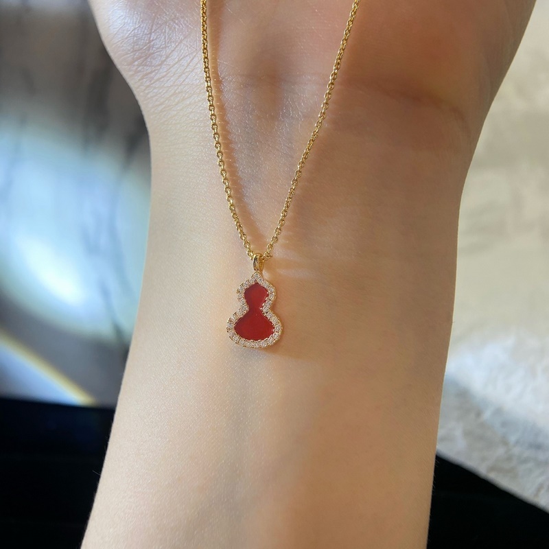 [原單對版] (配全套包裝) 麒麟mini紅瑪瑙葫蘆項鍊，經(jīng)典款，百看不厭，選一