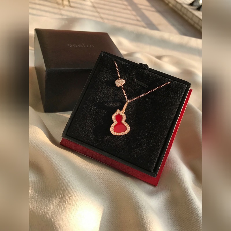 [原單對版] (配全套包裝) Qeelin麒麟珠寶 wulu系列大號紅玉髓葫蘆項