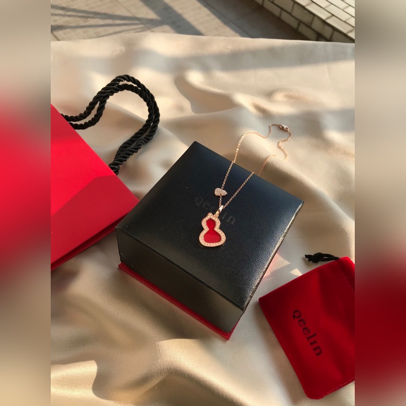 [原單對版] (配全套包裝) Qeelin麒麟珠寶 wulu系列大號紅玉髓葫蘆項