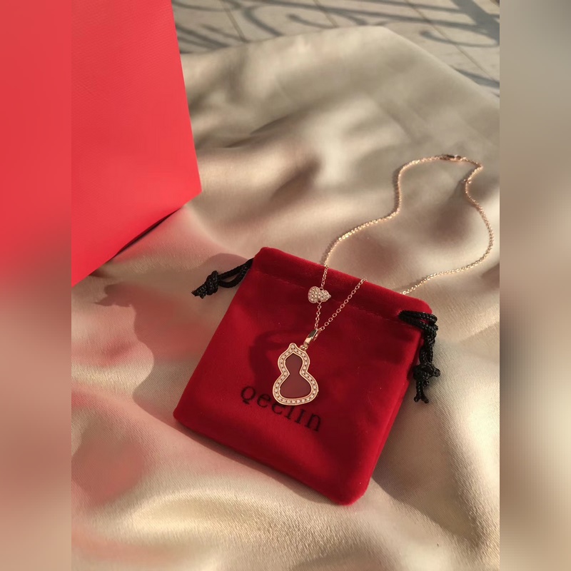 [原單對版] (配全套包裝) Qeelin麒麟珠寶 wulu系列大號紅玉髓葫蘆項