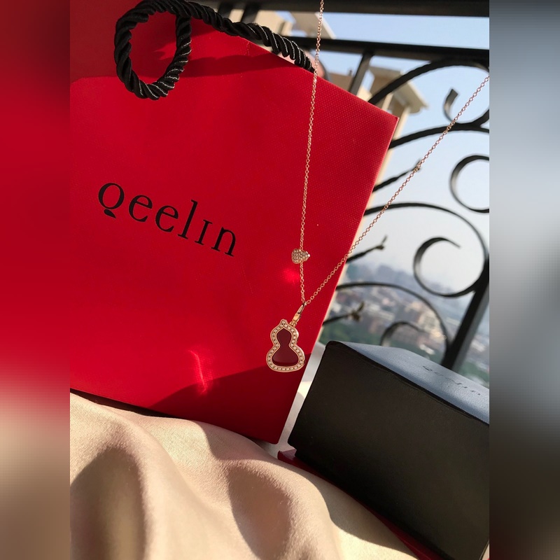 [原單對版] (配全套包裝) Qeelin麒麟珠寶 wulu系列大號紅玉髓葫蘆項