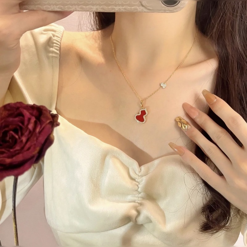 [原單對版] (配全套包裝) 麒麟大號葫蘆紅瑪瑙項鍊 現貨葫蘆諧音 福祿 ，寓意