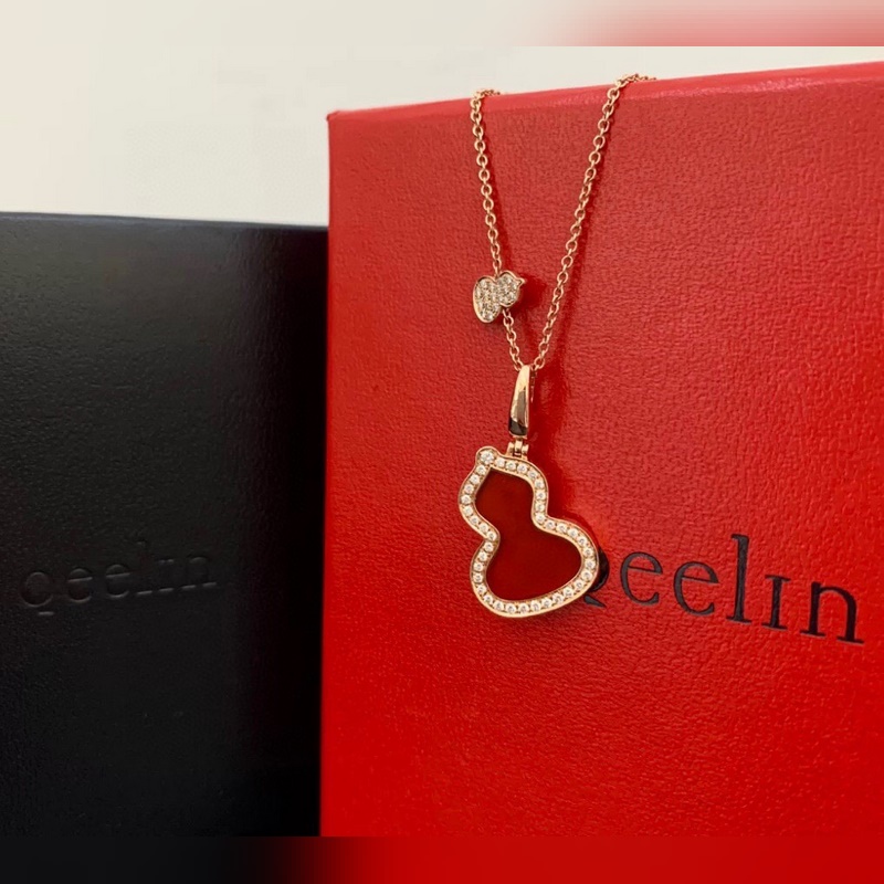 [原單對版] (配全套包裝) 麒麟大號葫蘆紅瑪瑙項鍊 現貨葫蘆諧音 福祿 ，寓意