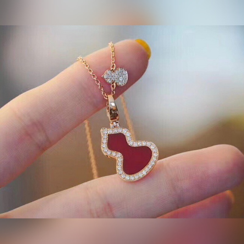 [原單對版] (配全套包裝) 麒麟大號葫蘆紅瑪瑙項鍊 現貨葫蘆諧音 福祿 ，寓意