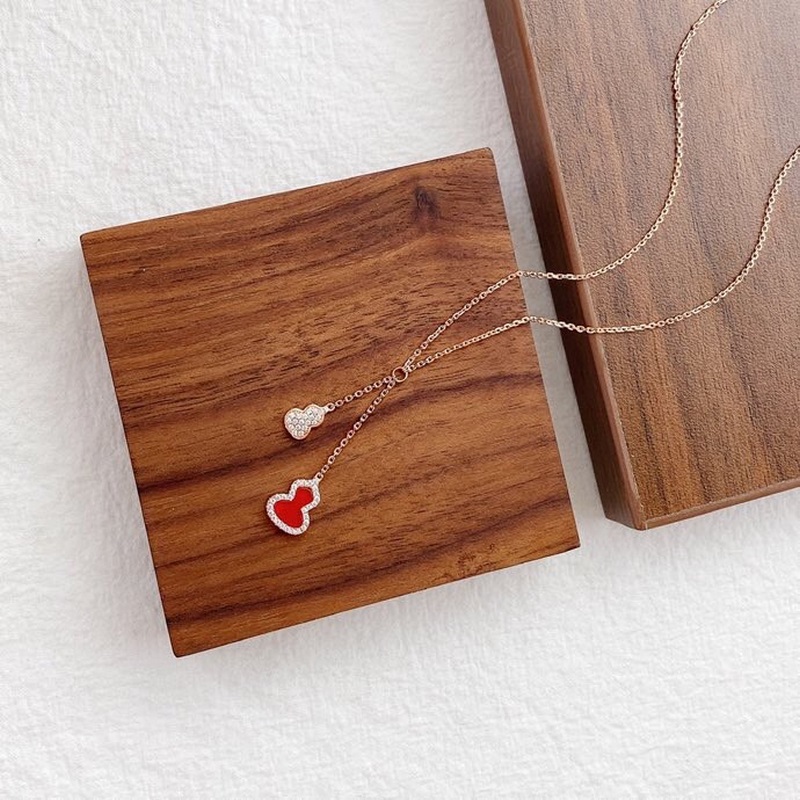 [原單對版] (配全套包裝) Qeelin麒麟綠翡翠雙葫蘆項鍊 麒麟新款，全網