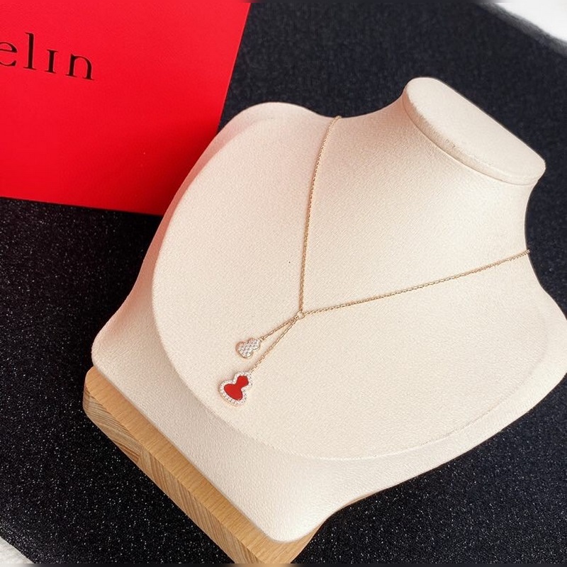 [原單對版] (配全套包裝) Qeelin麒麟綠翡翠雙葫蘆項鍊 麒麟新款，全網