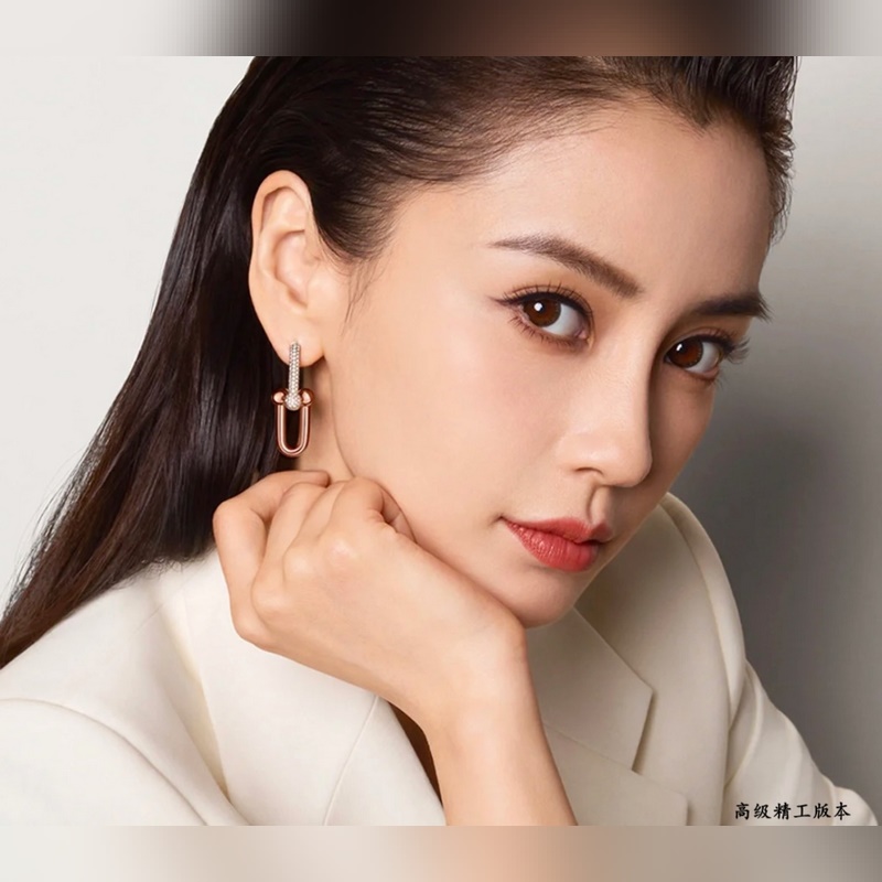 Tiffany 蒂芬妮雙環(huán)帶鑽馬蹄扣耳環(huán)，可鹽可甜。