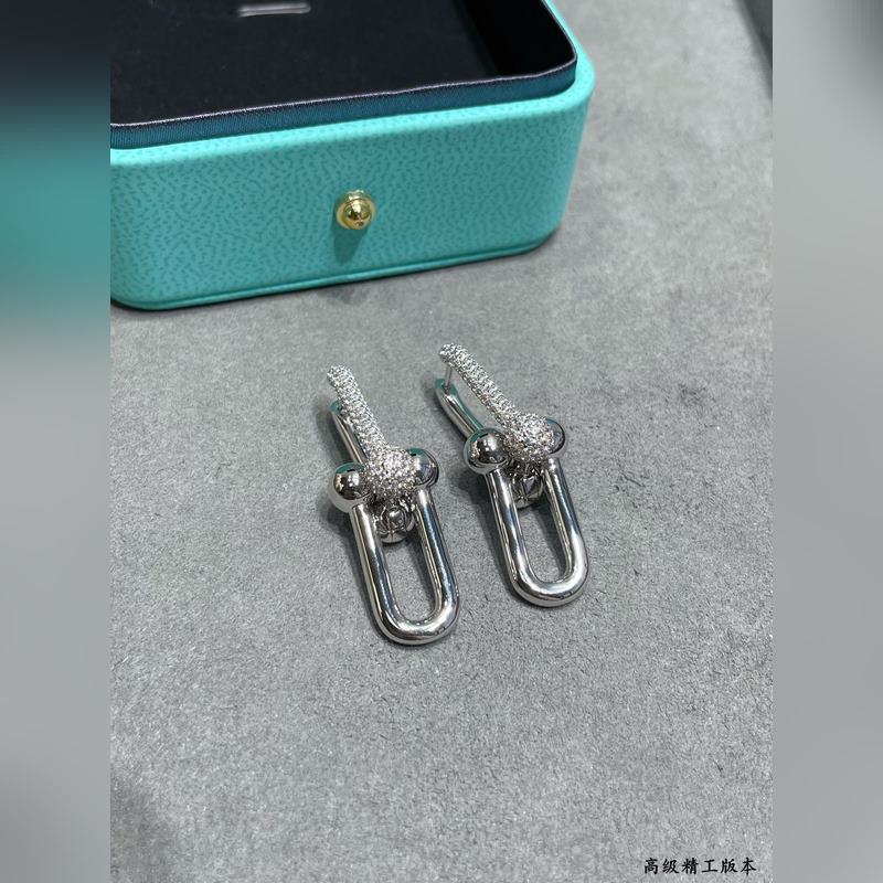 Tiffany 蒂芬妮雙環(huán)帶鑽馬蹄扣耳環(huán)，可鹽可甜。