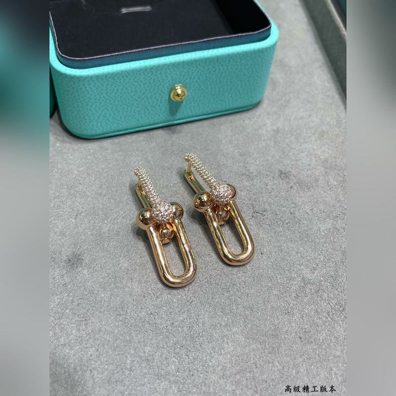 Tiffany 蒂芬妮雙環(huán)帶鑽馬蹄扣耳環(huán)，可鹽可甜。