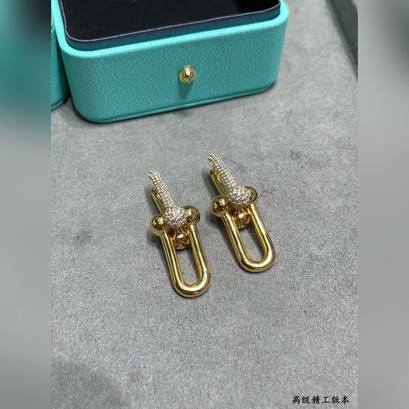 Tiffany 蒂芬妮雙環(huán)帶鑽馬蹄扣耳環(huán)，可鹽可甜。