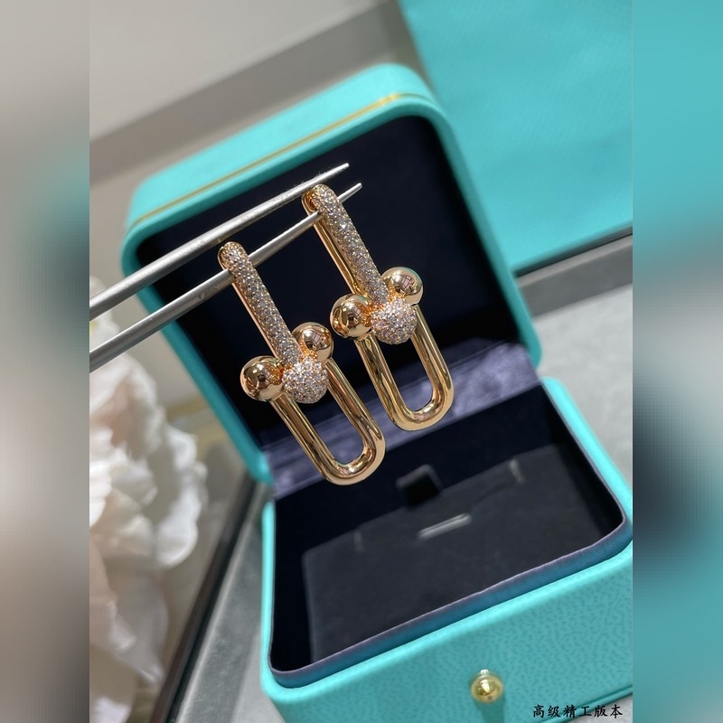 Tiffany 蒂芬妮雙環(huán)帶鑽馬蹄扣耳環(huán)，可鹽可甜。