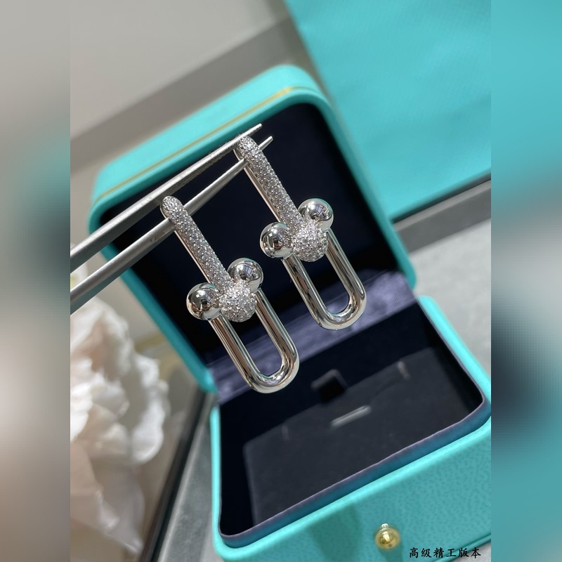 Tiffany 蒂芬妮雙環(huán)帶鑽馬蹄扣耳環(huán)，可鹽可甜。