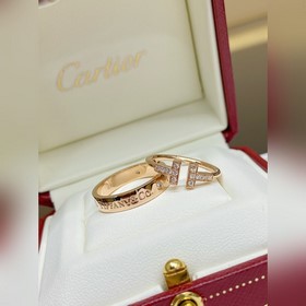 [原單對版] (配全套包裝) 戒指Tiffany 蒂芬妮經(jīng)典戒指 雙T戒指