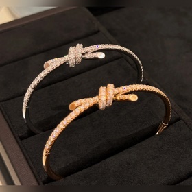 [原單對版] (配全套包裝) Tiffany 蒂芬妮 新款 緣系列 滿鑽 打結(jié)