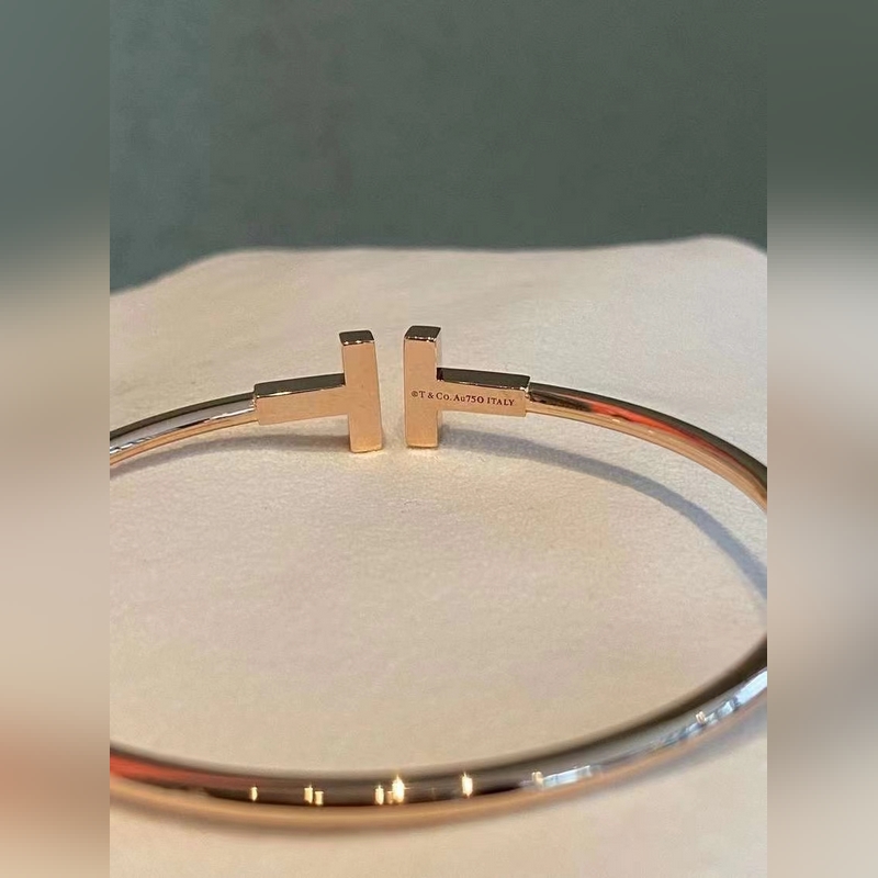 [原單對版] (配全套包裝) Tiffany 蒂芬妮雙T滿鑽手鐲