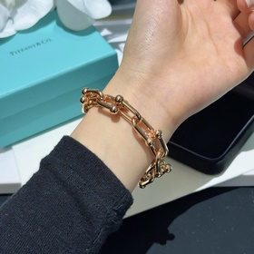 [原單對版] (配全套包裝) Tiffany 蒂芬妮#鍊環(huán)光金豪華手鍊 Tif