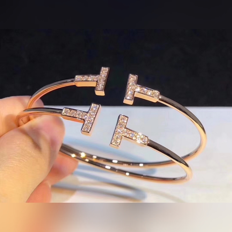 [原單對版] (配全套包裝) Tiffany 蒂芬妮 雙T手鐲 超優雅的經典款