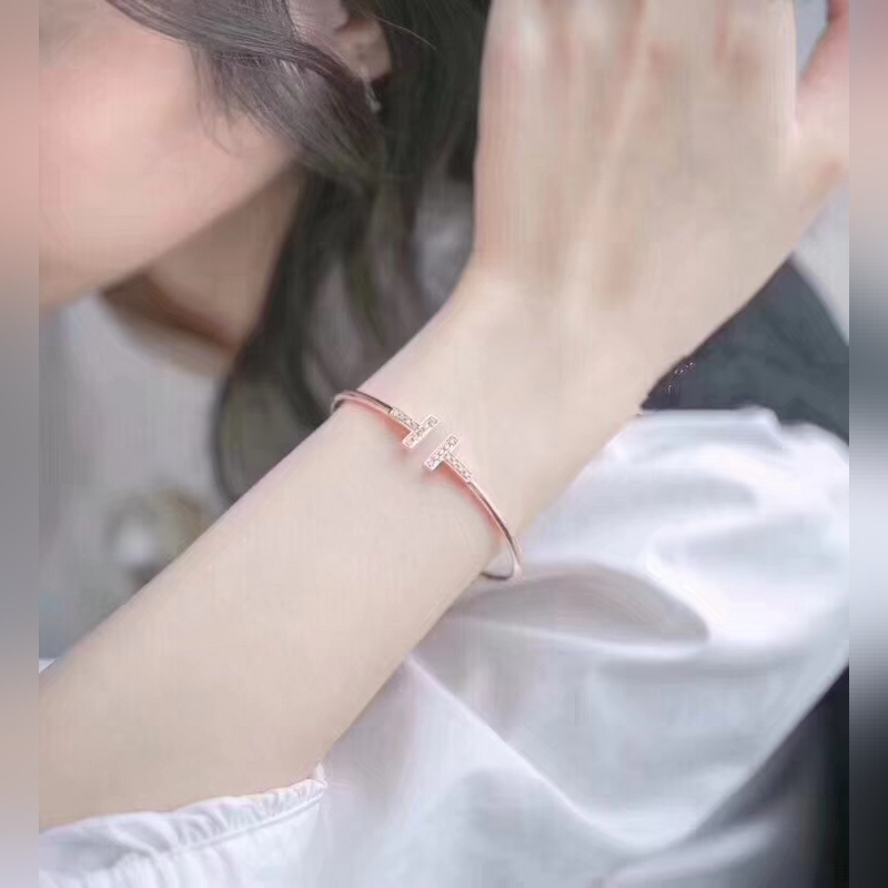 [原單對版] (配全套包裝) Tiffany 蒂芬妮 雙T手鐲 超優雅的經典款