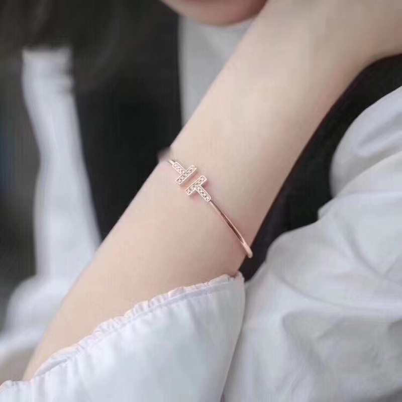 [原單對版] (配全套包裝) Tiffany 蒂芬妮 雙T手鐲 超優雅的經典款