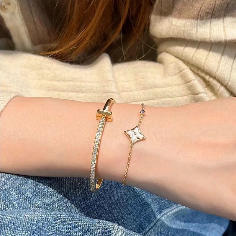 [原單對版] (配全套包裝) Tiffany 蒂芬妮經典t1半鑽手鐲 疊帶超好