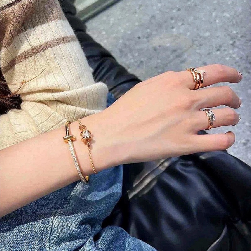 [原單對版] (配全套包裝) Tiffany 蒂芬妮經典t1半鑽手鐲 疊帶超好