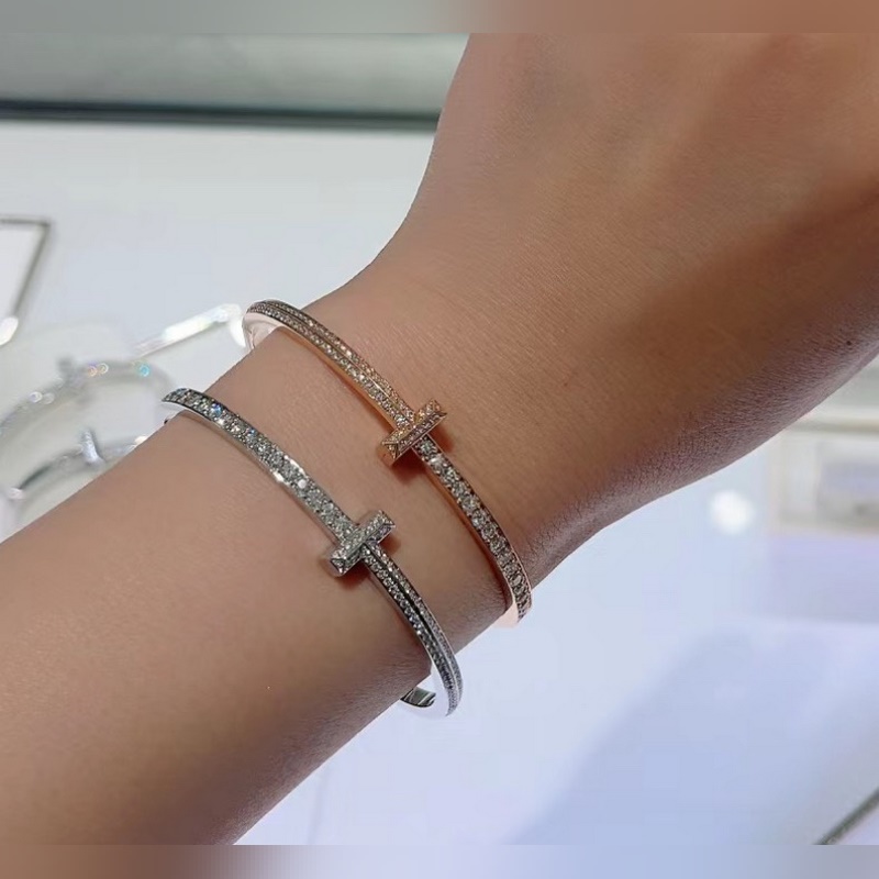 [原單對版](配全套包裝) Tiffany 蒂芬妮 新款 T1系列滿鑽 窄版 手