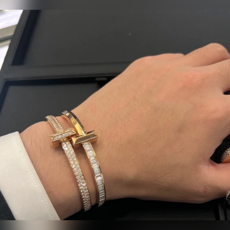 Tiffany 蒂芬妮 T1系列 寬版方鑽手鐲 獨家首發 高端定制 女神同款 設
