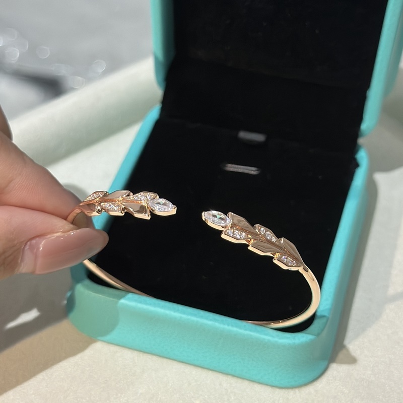 Tiffany 蒂芬妮 新款Paper Flowers花韻系列 葉子手鐲 超精工