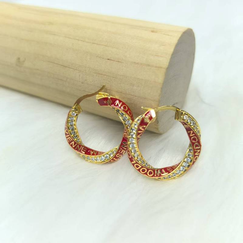 西太後薇薇安耳環ROZALIA滿鑽耳釘土星耳圈