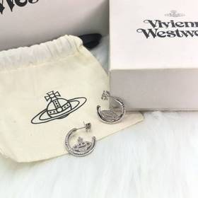 西太後字母C形微鑲土星耳環女小衆設計高級感時尚輕奢百搭耳釘耳飾爆款