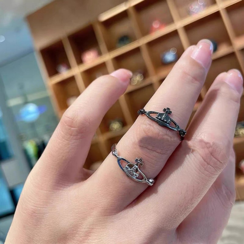 西太後土星浮雕戒指日常簡(jiǎn)約戒指黑色一678