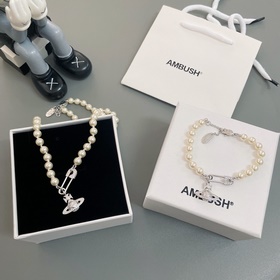 [原單對版]手鍊+ 項鍊 [別針星球珍珠項鍊，手鍊]西太後珍珠項鍊 寶寶，什麼是