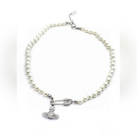 [原單對版] (配全套包裝) 西太後 土星珍珠別針滿鑽項鍊