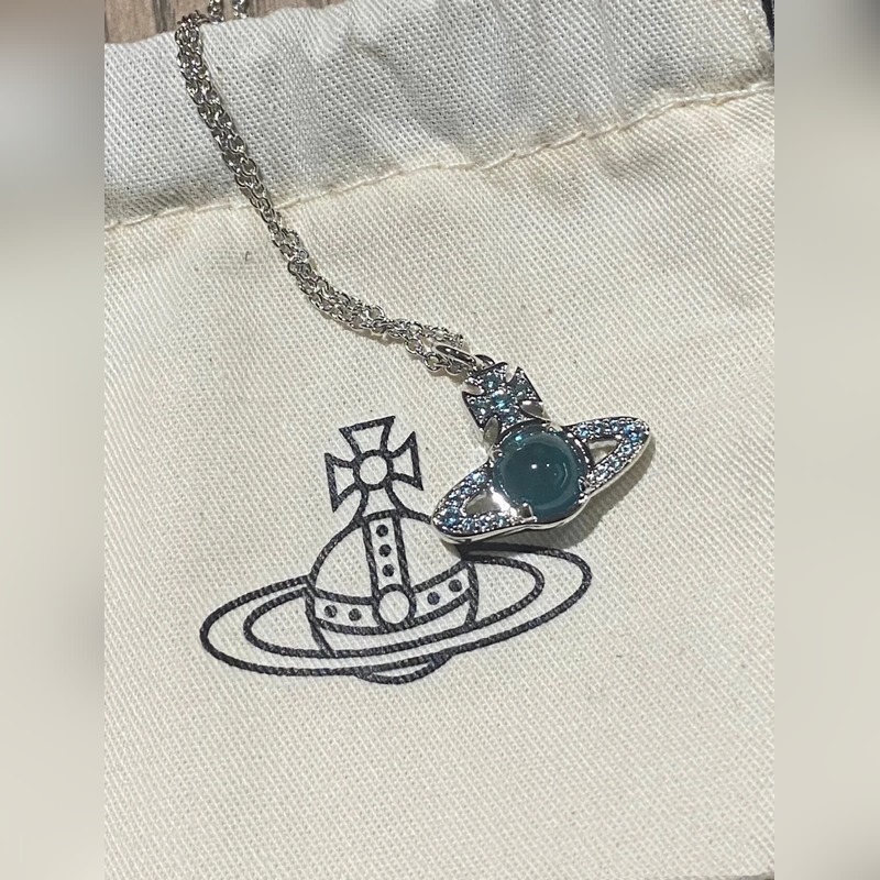 西太後幸運西湖藍星球項鍊+耳釘。