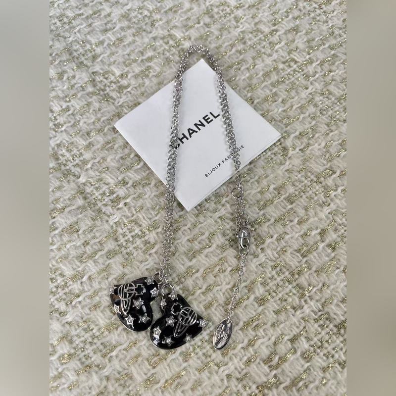 西太後滿天星愛心 雙面珍珠款 3色可選 白金項鍊