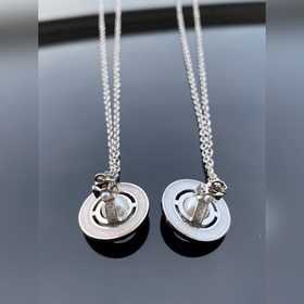 西太後項鍊 VIVIENNE WESTWOOD 土星琺瑯立體項鍊 粉色 白色