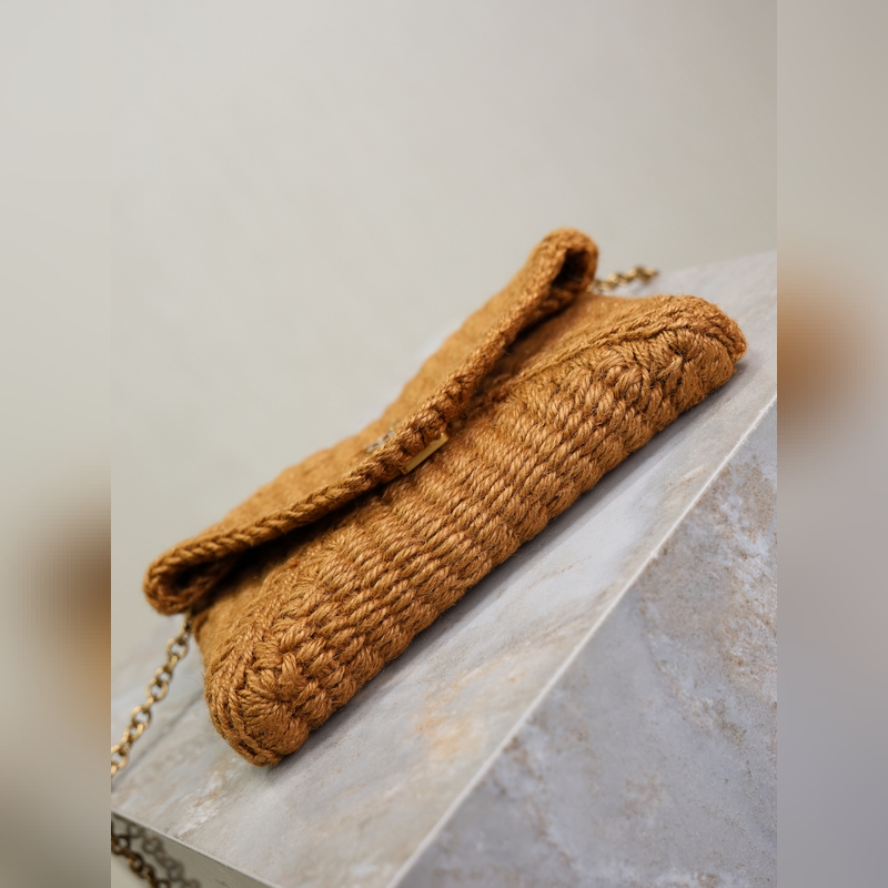 Calypso 麻繩編織鍊條包_ 全新推出一款鍊條手拿包 純手工麻繩編織設計 有