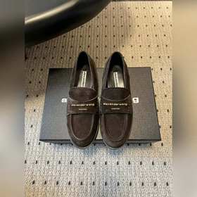 頂級品質 Alexander Wang  25ss 秋冬新款圓頭休閑鞋樂福鞋
